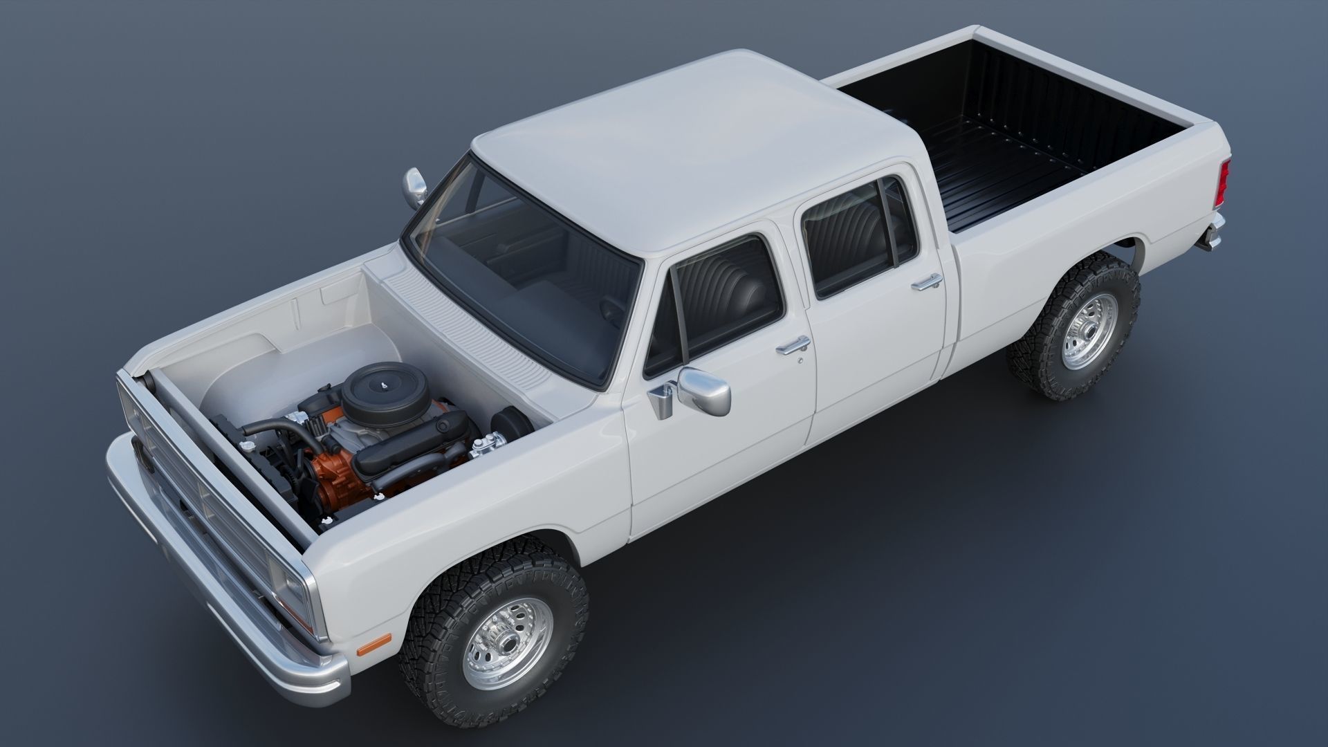 Dodge Ram W350 Crew Cab 1985  3D print model_13