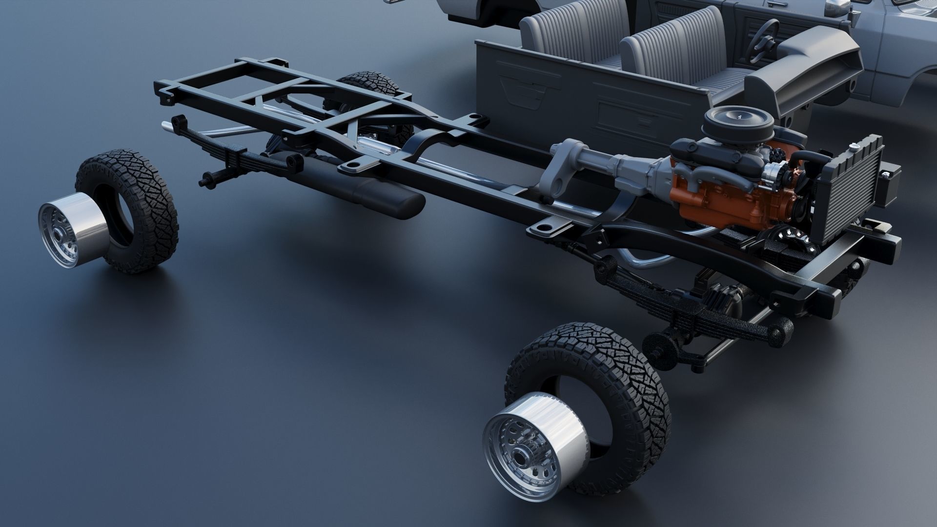 Dodge Ram W350 Crew Cab 1985  3D print model_32