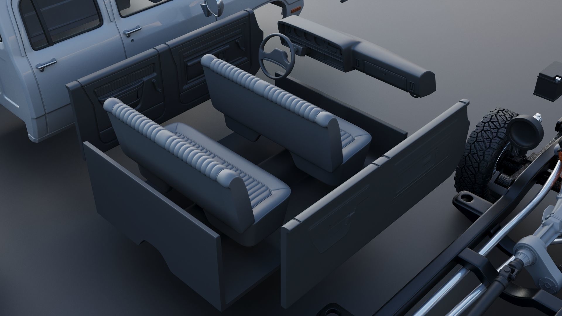 Dodge Ram W350 Crew Cab 1985  3D print model_30