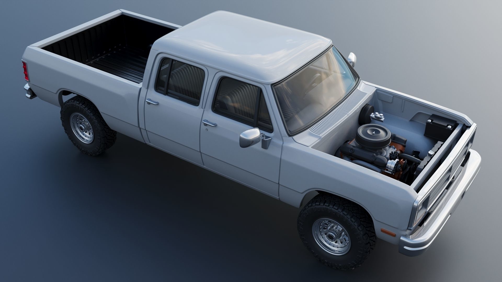 Dodge Ram W350 Crew Cab 1985  3D print model_14