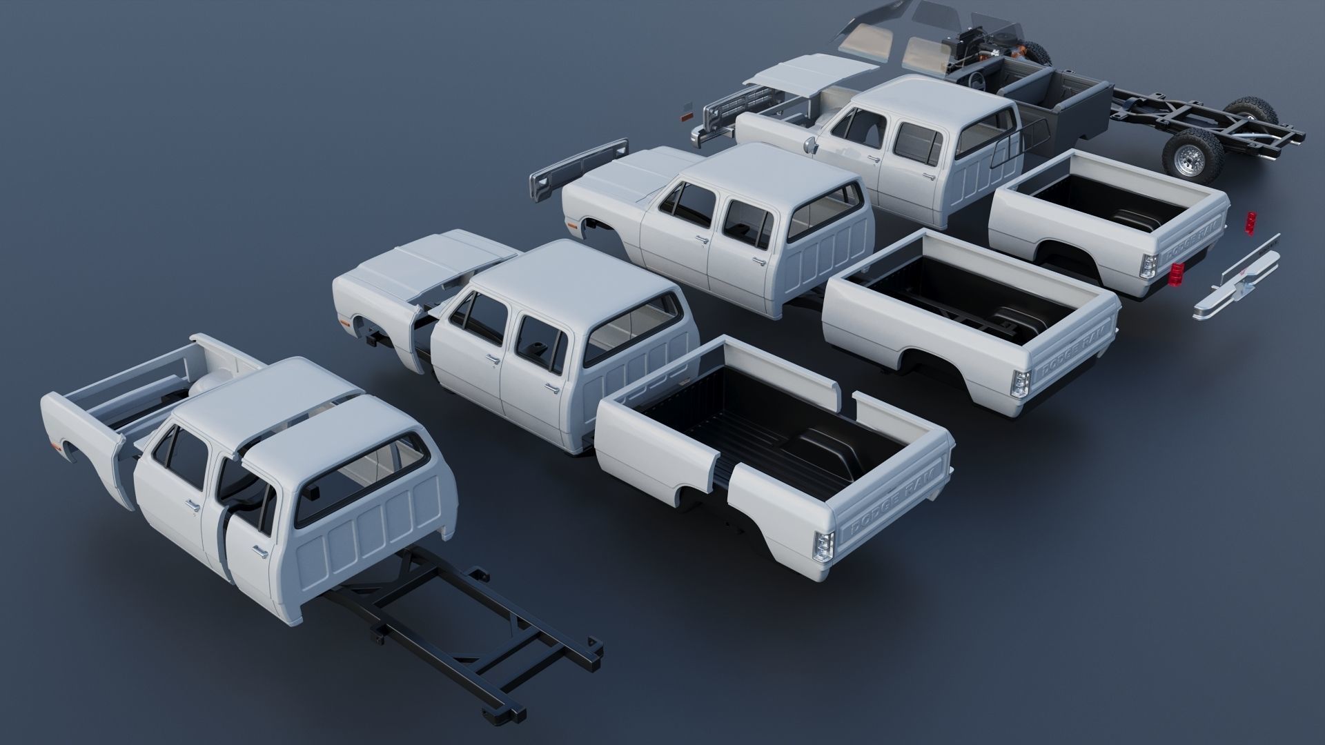 Dodge Ram W350 Crew Cab 1985  3D print model_22