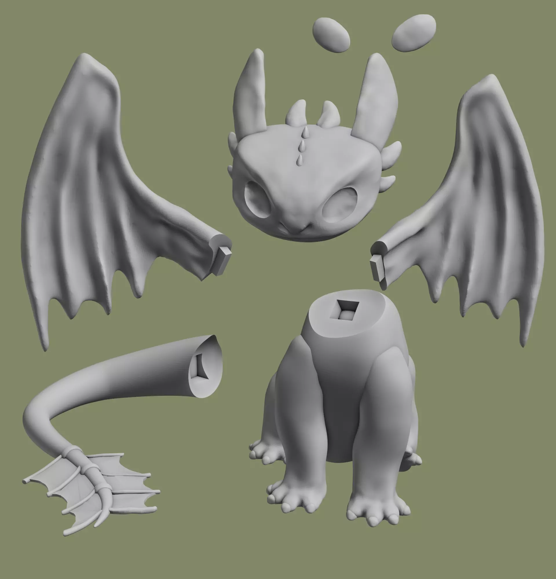 TOOTHLESS FOR 3D PRINTING - How to train your dragon 3D print model_2