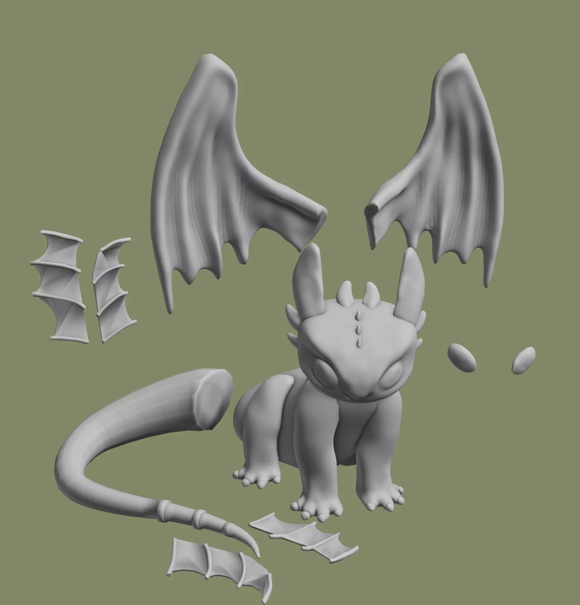 TOOTHLESS FOR 3D PRINTING - How to train your dragon 3D print model_4