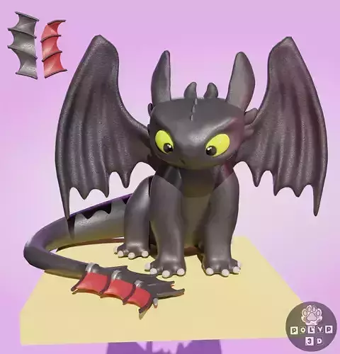 TOOTHLESS FOR 3D PRINTING - How to train your dragon