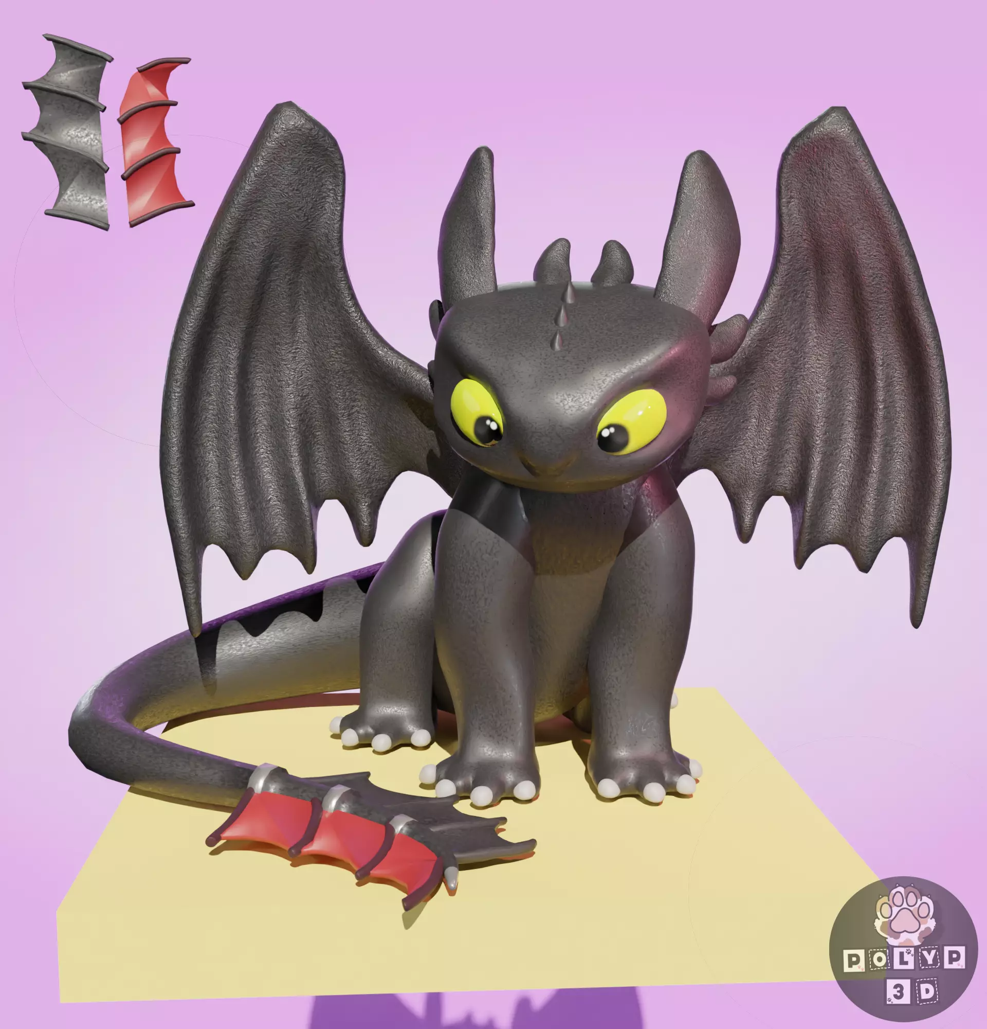 TOOTHLESS FOR 3D PRINTING - How to train your dragon 3D print model_0