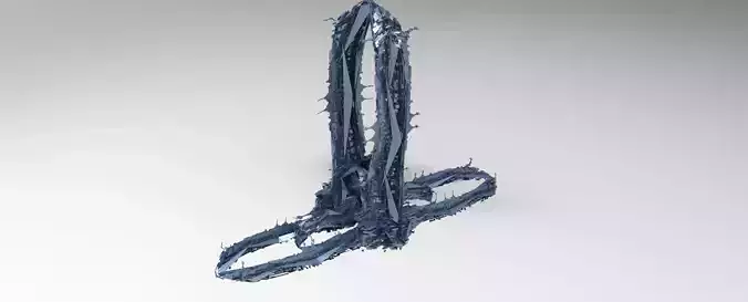 Hydra dark alien stone arch  Low-poly 3D model