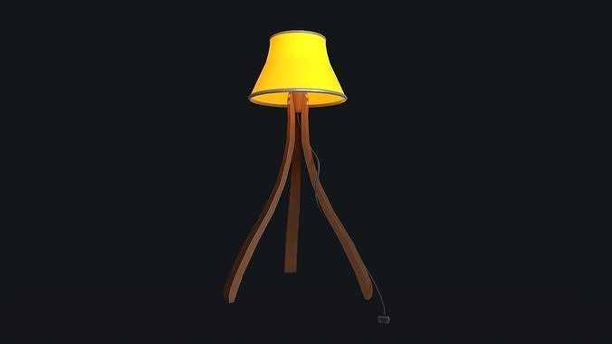Stylized Room Lamp Low-poly 3D model