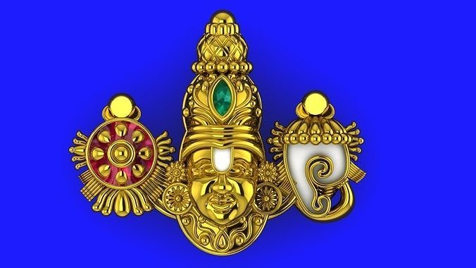 BALAJI SANK CHAKRA PENDENT 3D model