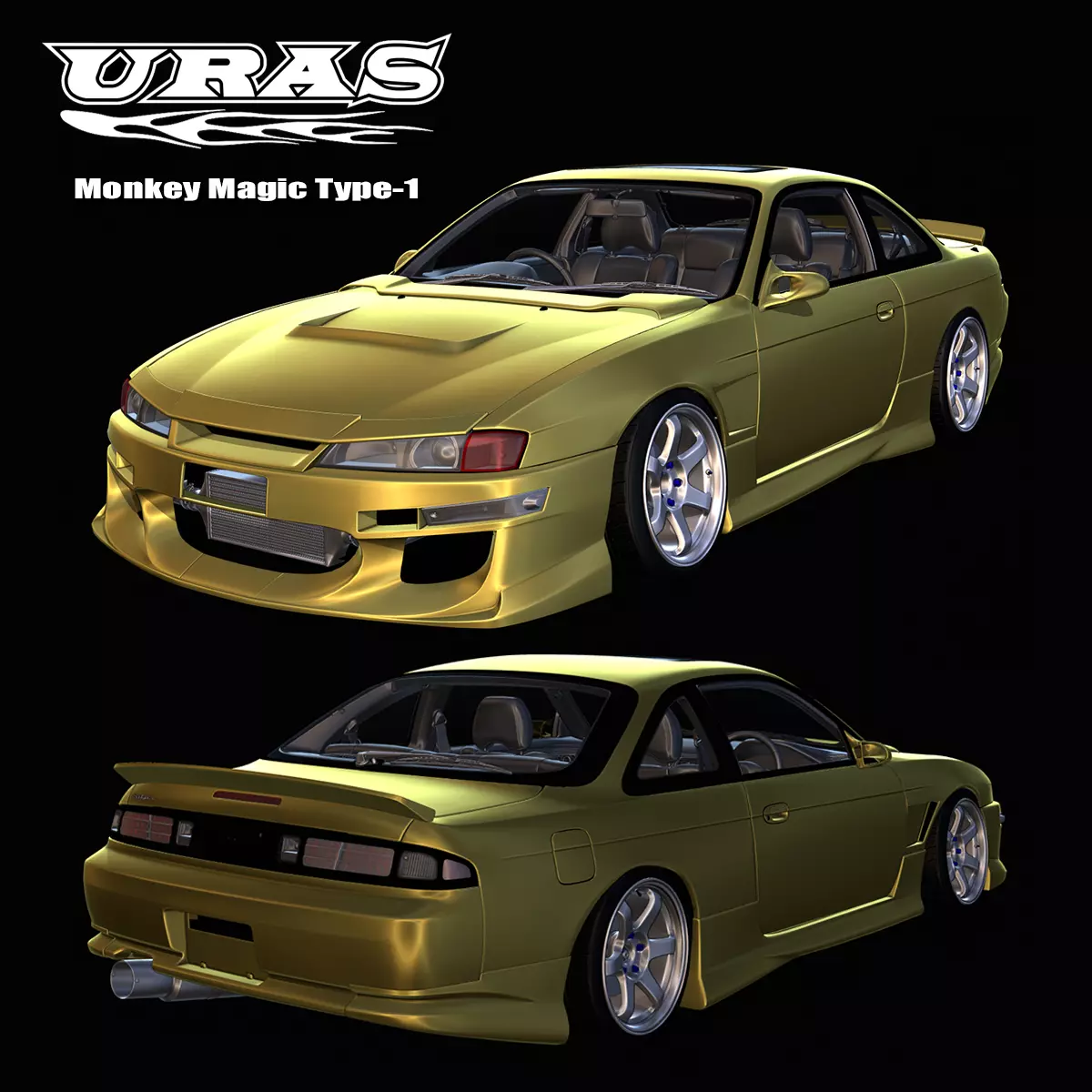 URAS Monkey Magic Type-1 S14 Kouki - GT7 Base 3D model_0