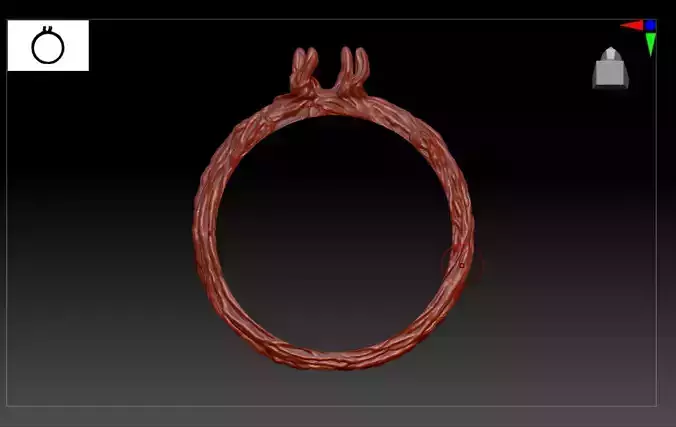 WOODEN STYLE ENGAGEMENT RING 3D print model