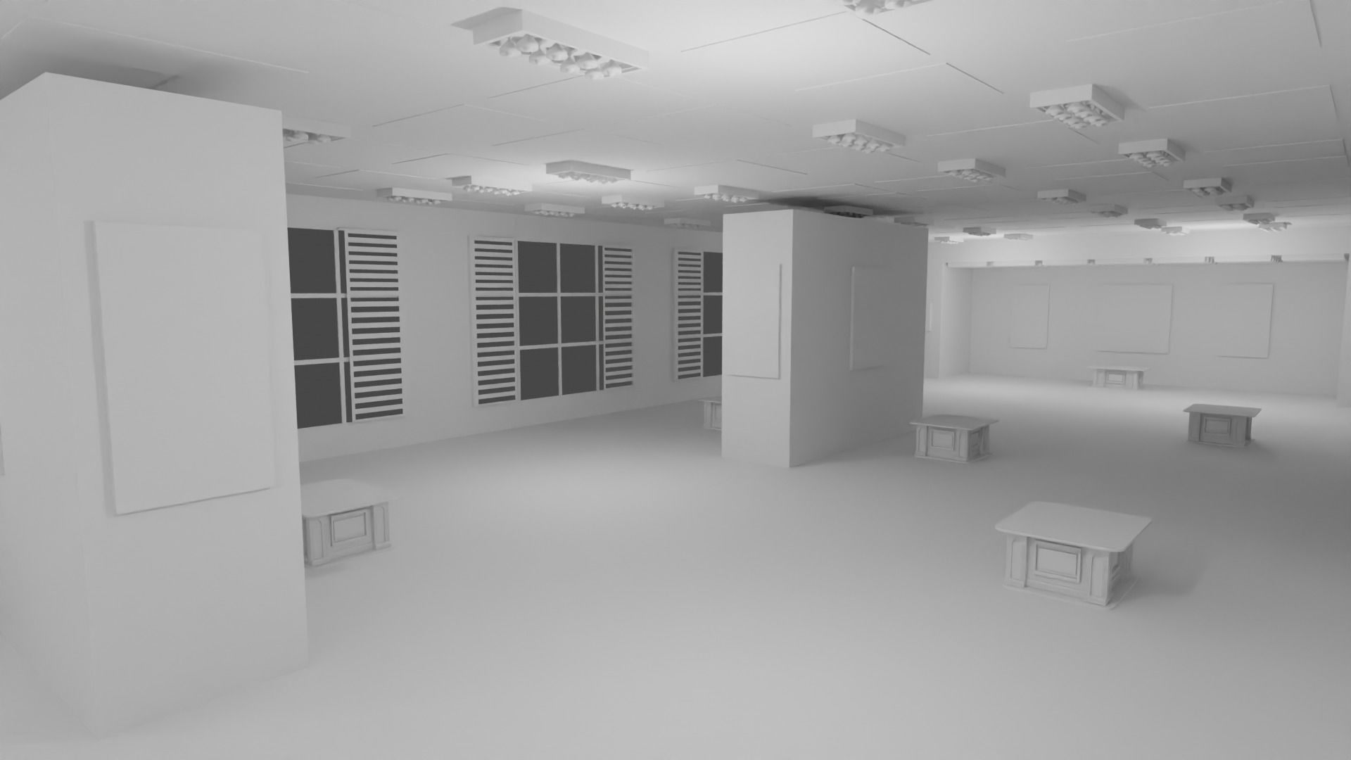EXHIBITION HALL - No Material 3D model_1