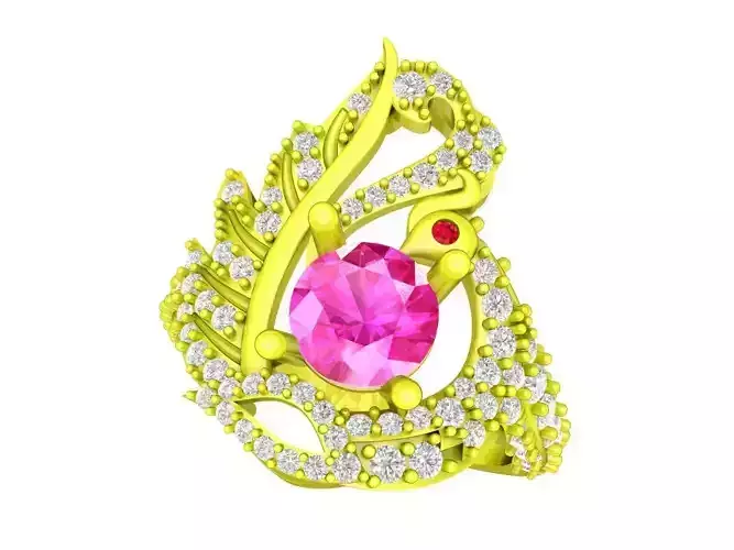 A6994 Diamond Phoenix Women Ring 3D Print