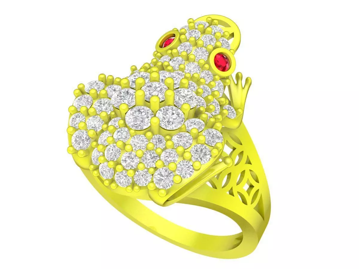 A7094 Vietnam Lucky Toad Women Ring 3D print model_0
