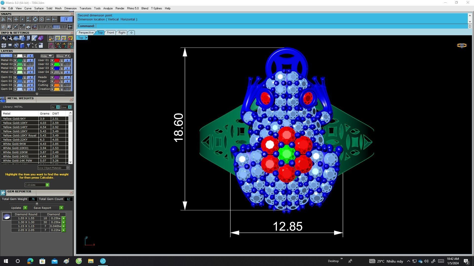 A7094 Vietnam Lucky Toad Women Ring 3D print model_6