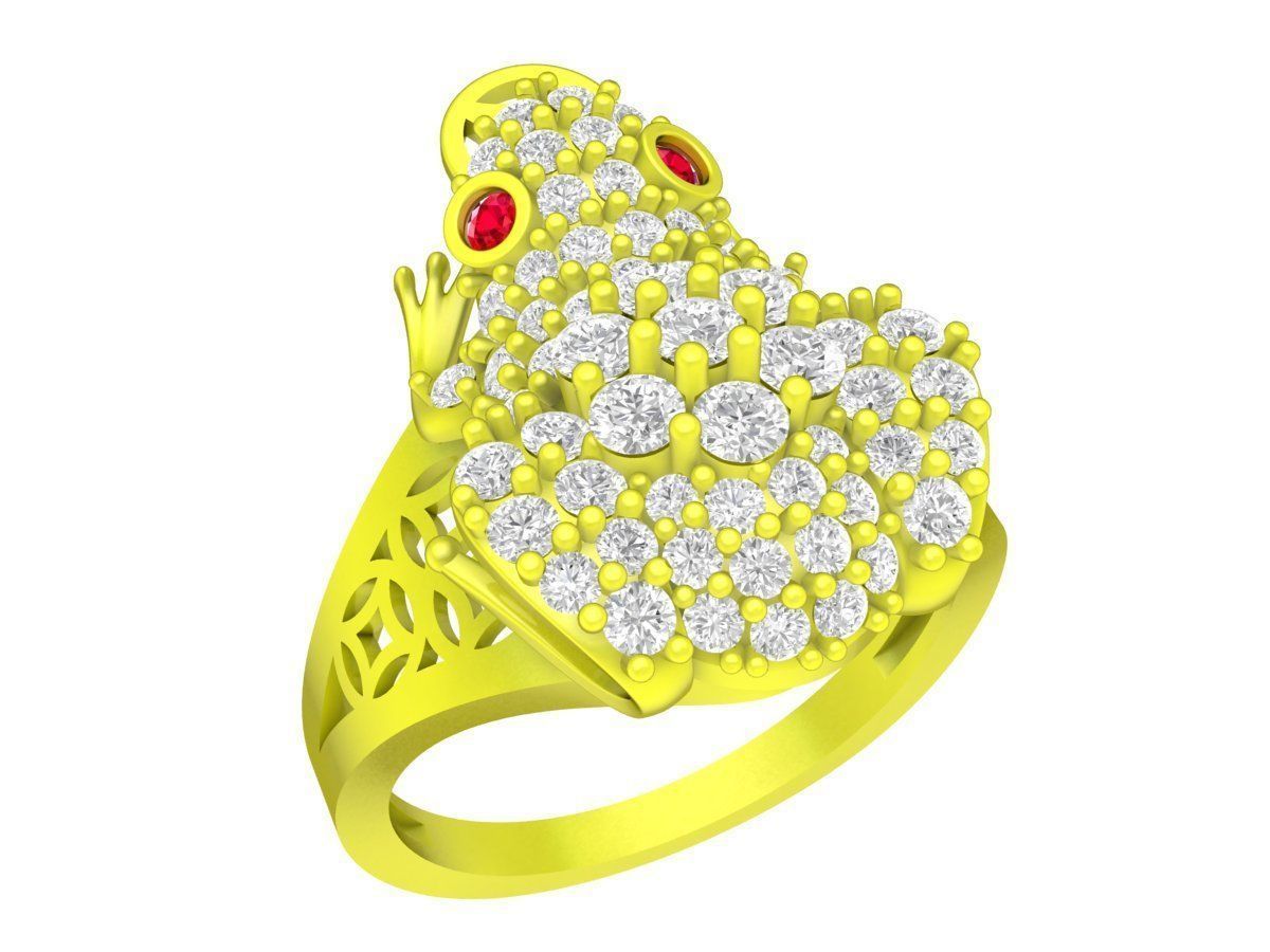 A7094 Vietnam Lucky Toad Women Ring 3D print model_1