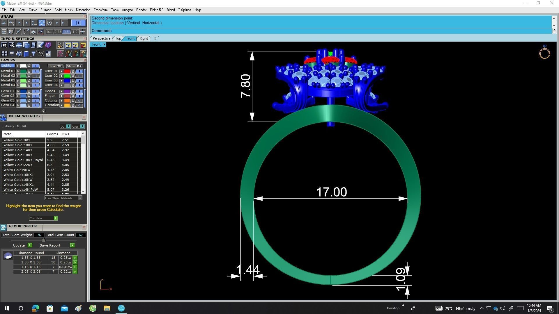 A7094 Vietnam Lucky Toad Women Ring 3D print model_7