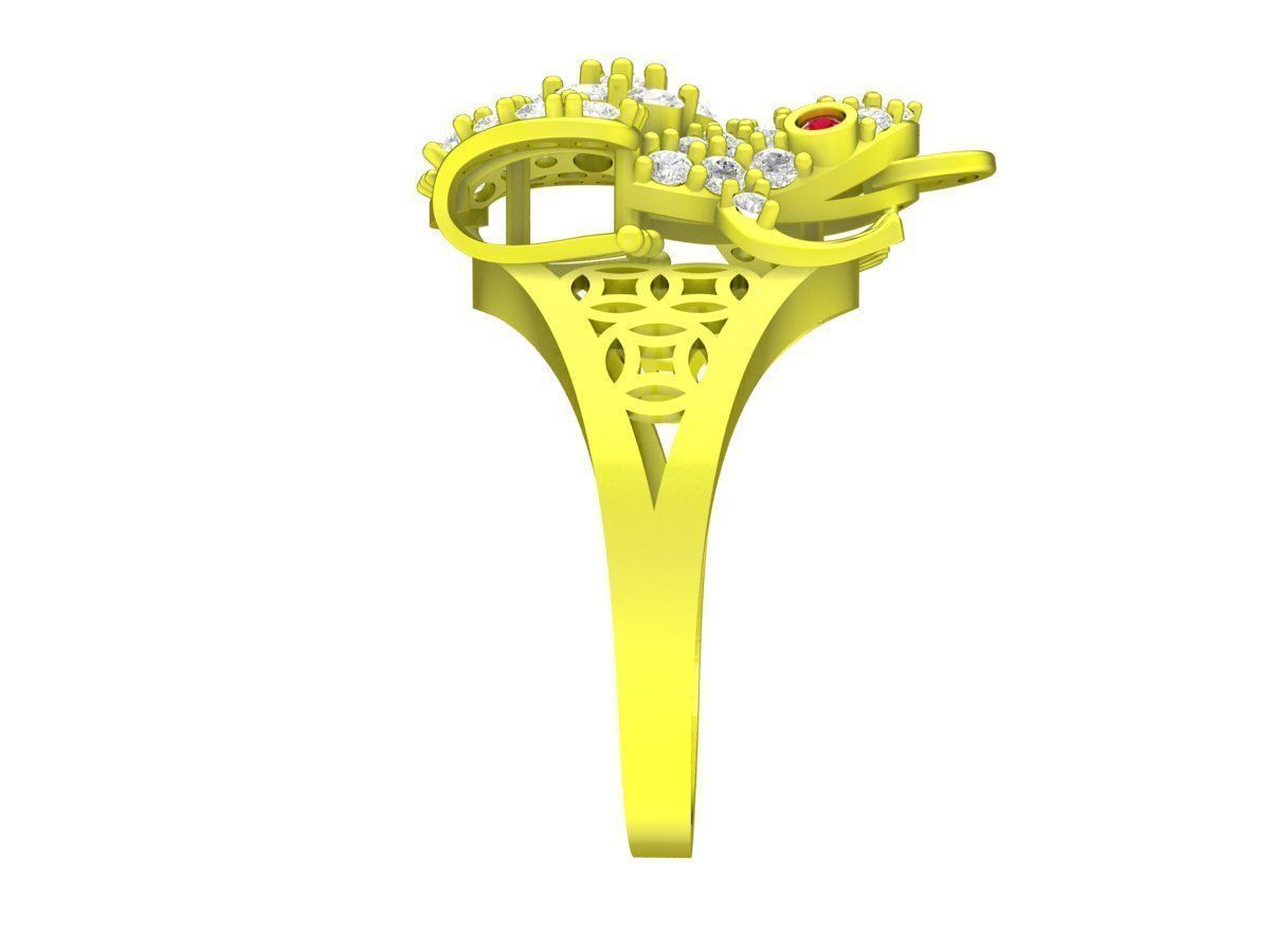 A7094 Vietnam Lucky Toad Women Ring 3D print model_4