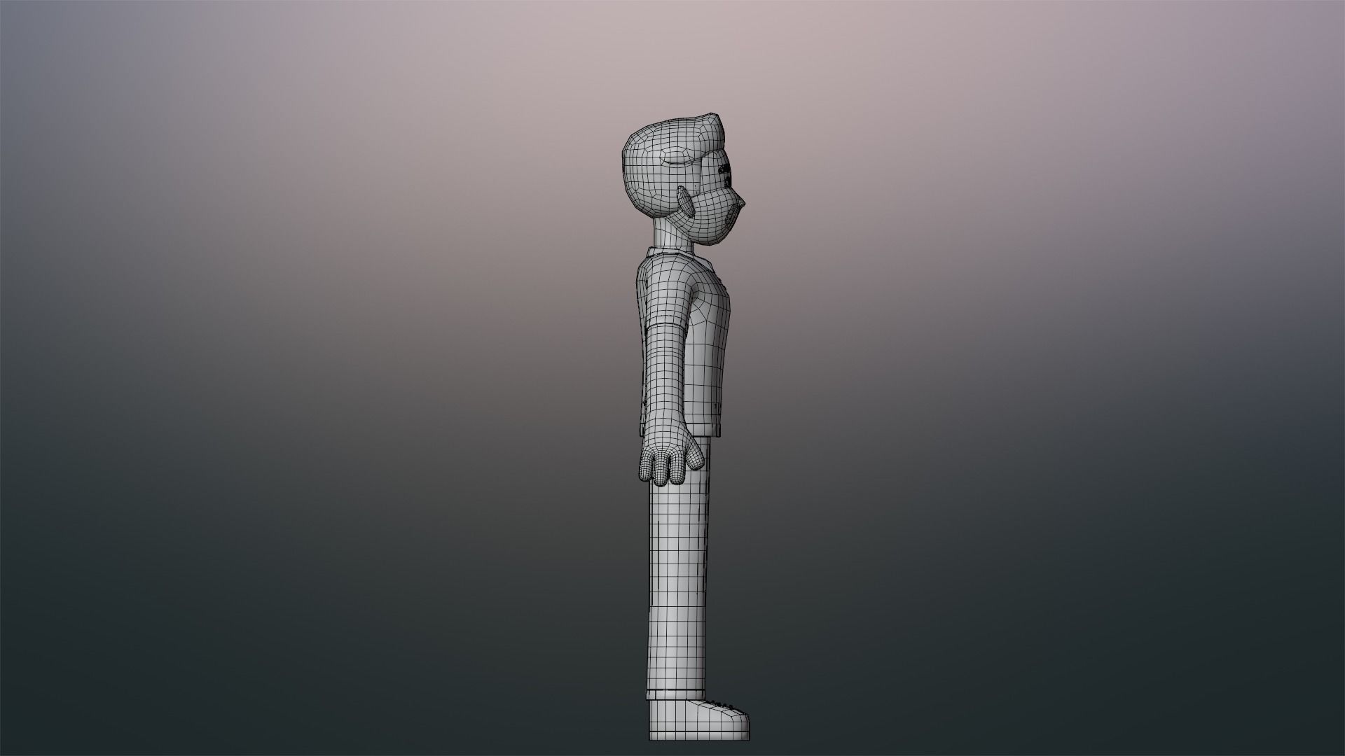 Minimal Simple Man Cartoon Character Low-poly 3D model_23