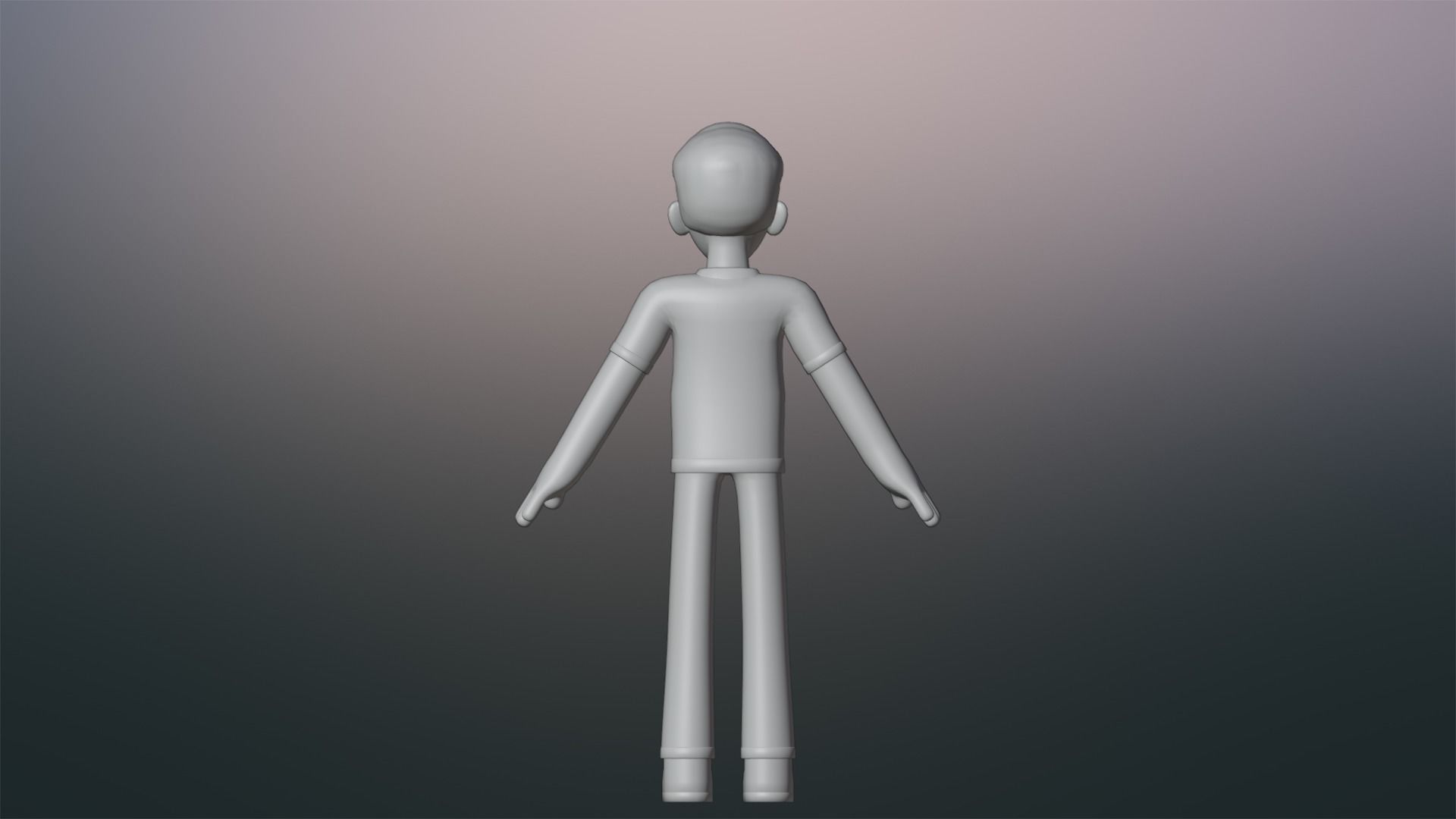 Minimal Simple Man Cartoon Character Low-poly 3D model_20