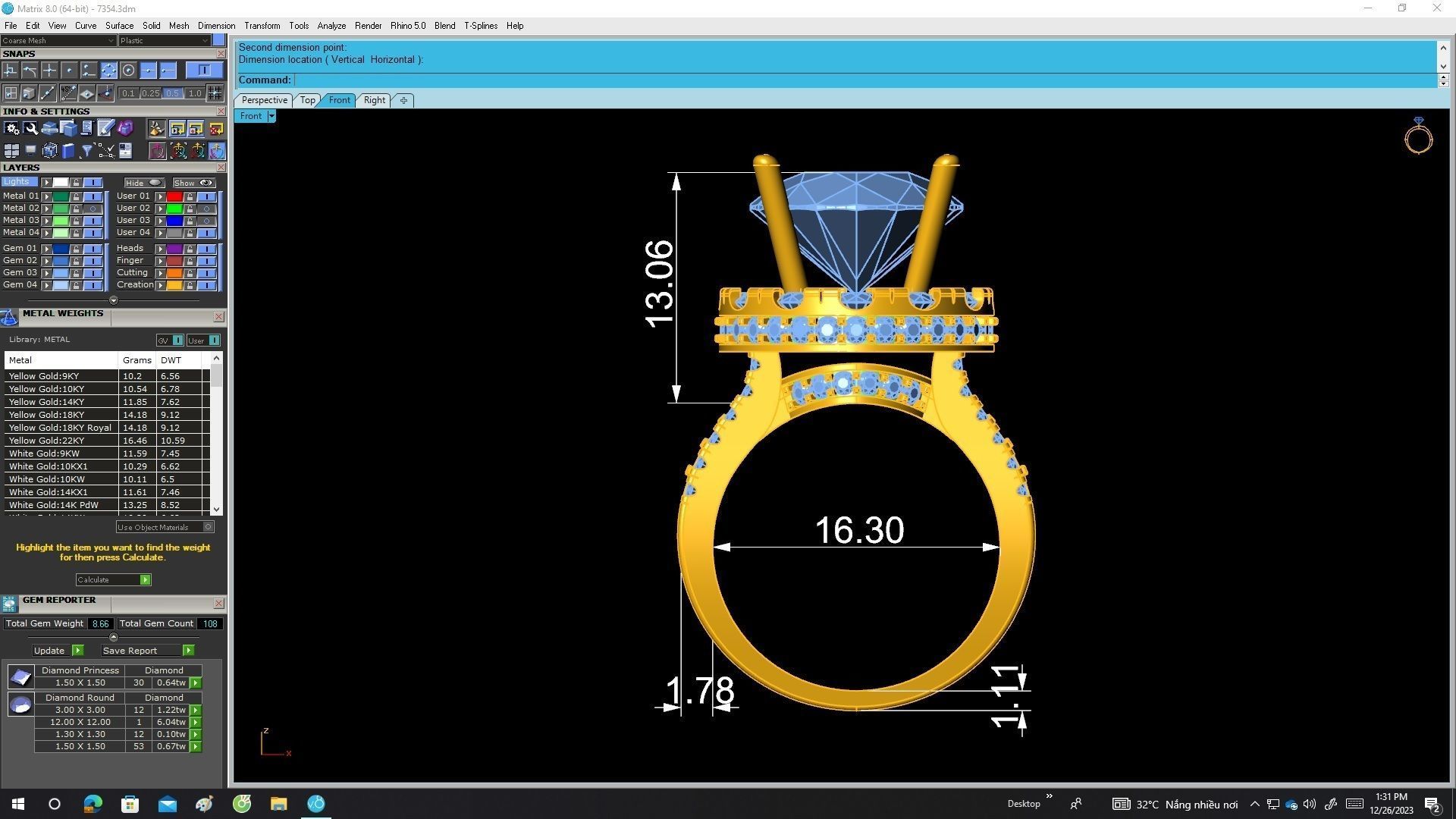 7354 korean style halo diamond women fashion ring 3D print model_6