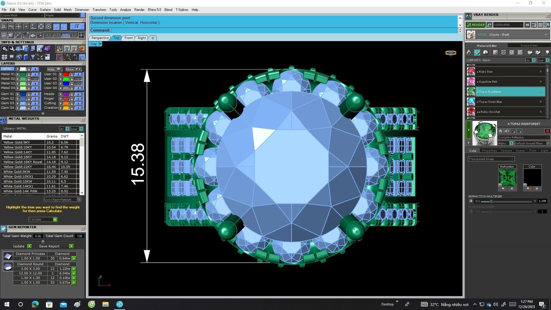 7354 korean style halo diamond women fashion ring 3D print model_5
