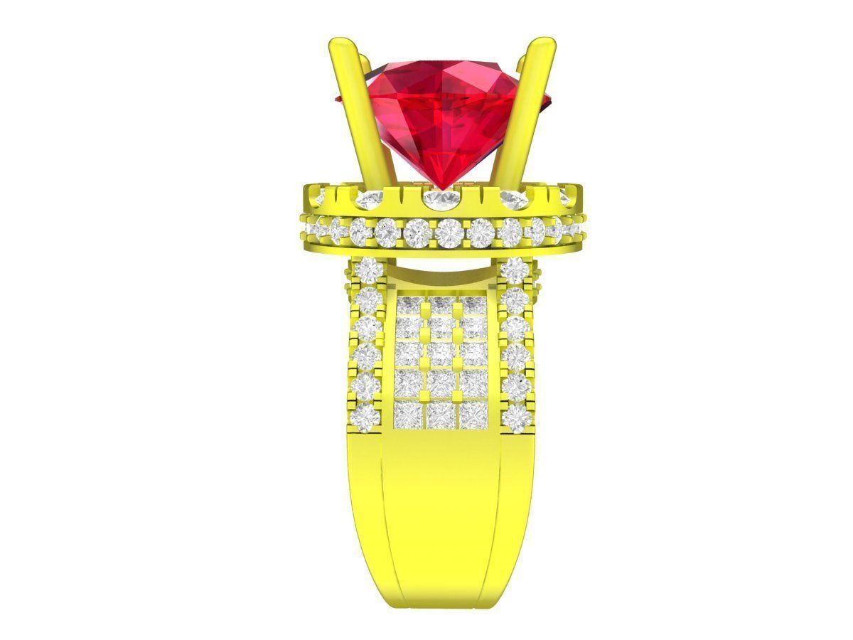 7354 korean style halo diamond women fashion ring 3D print model_4