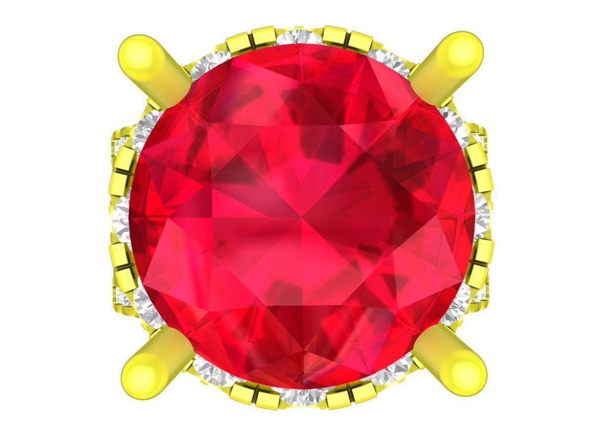 7354 korean style halo diamond women fashion ring 3D print model_3