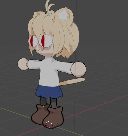 Neco arc T-Pose 3D model_4