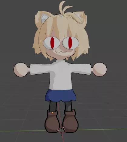 Neco arc T-Pose 3D model_0
