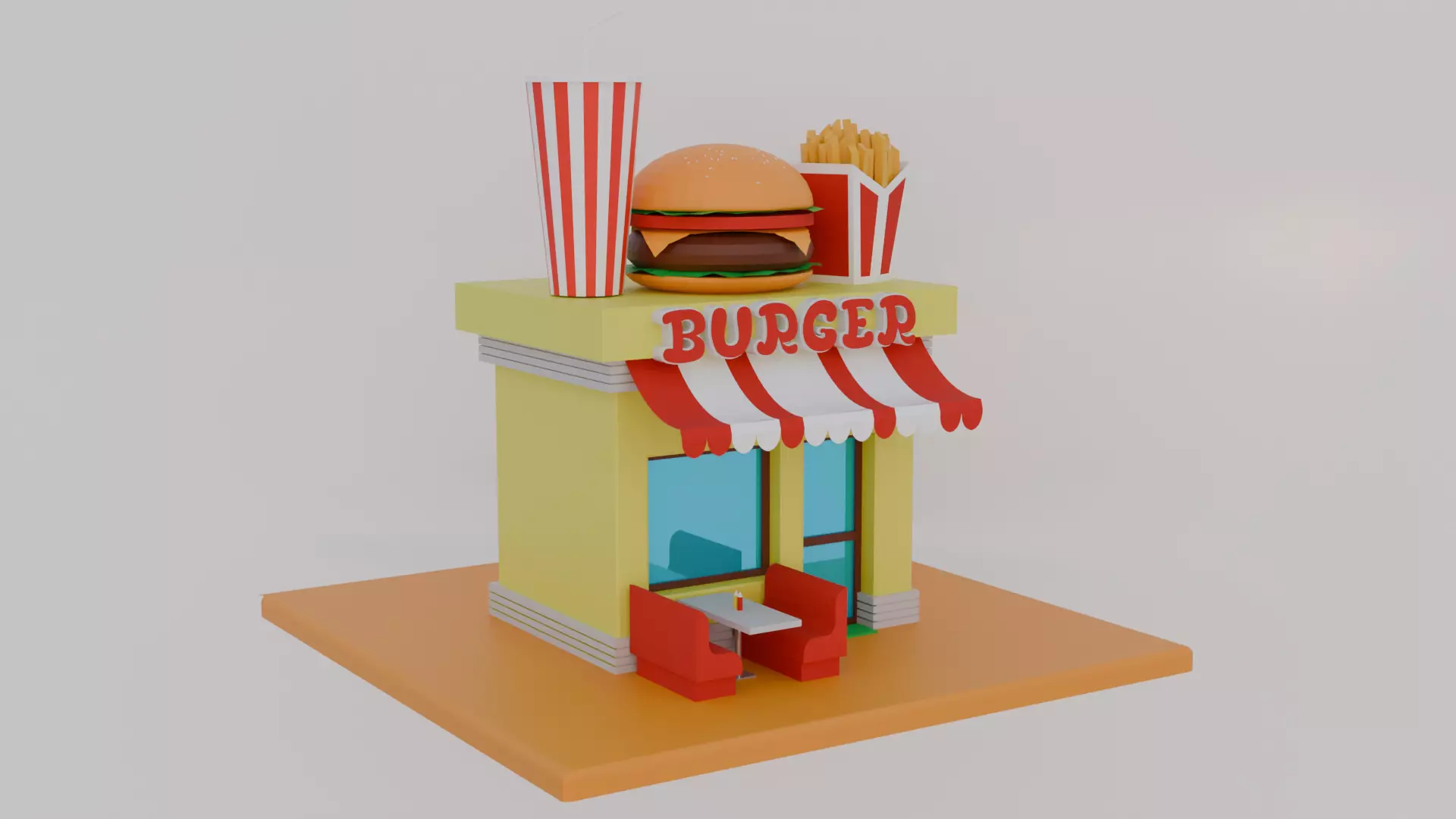 BURGER Low-poly 3D model