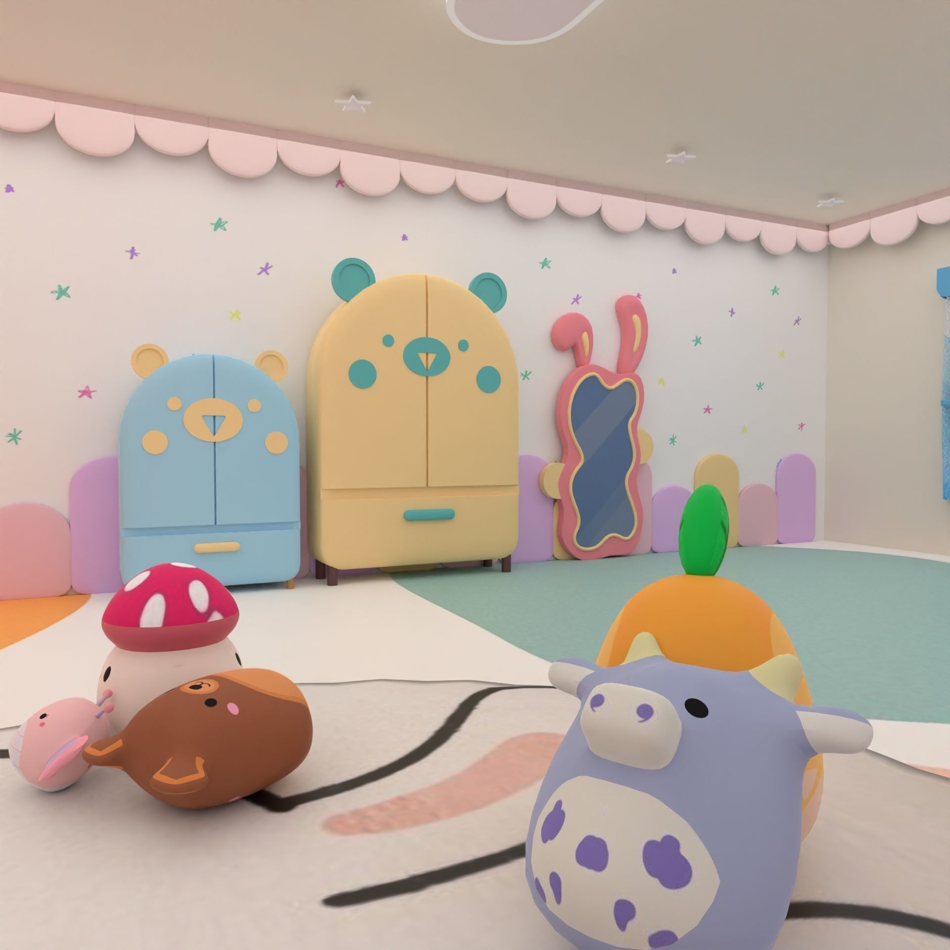 Stylized kids room 3D model_10