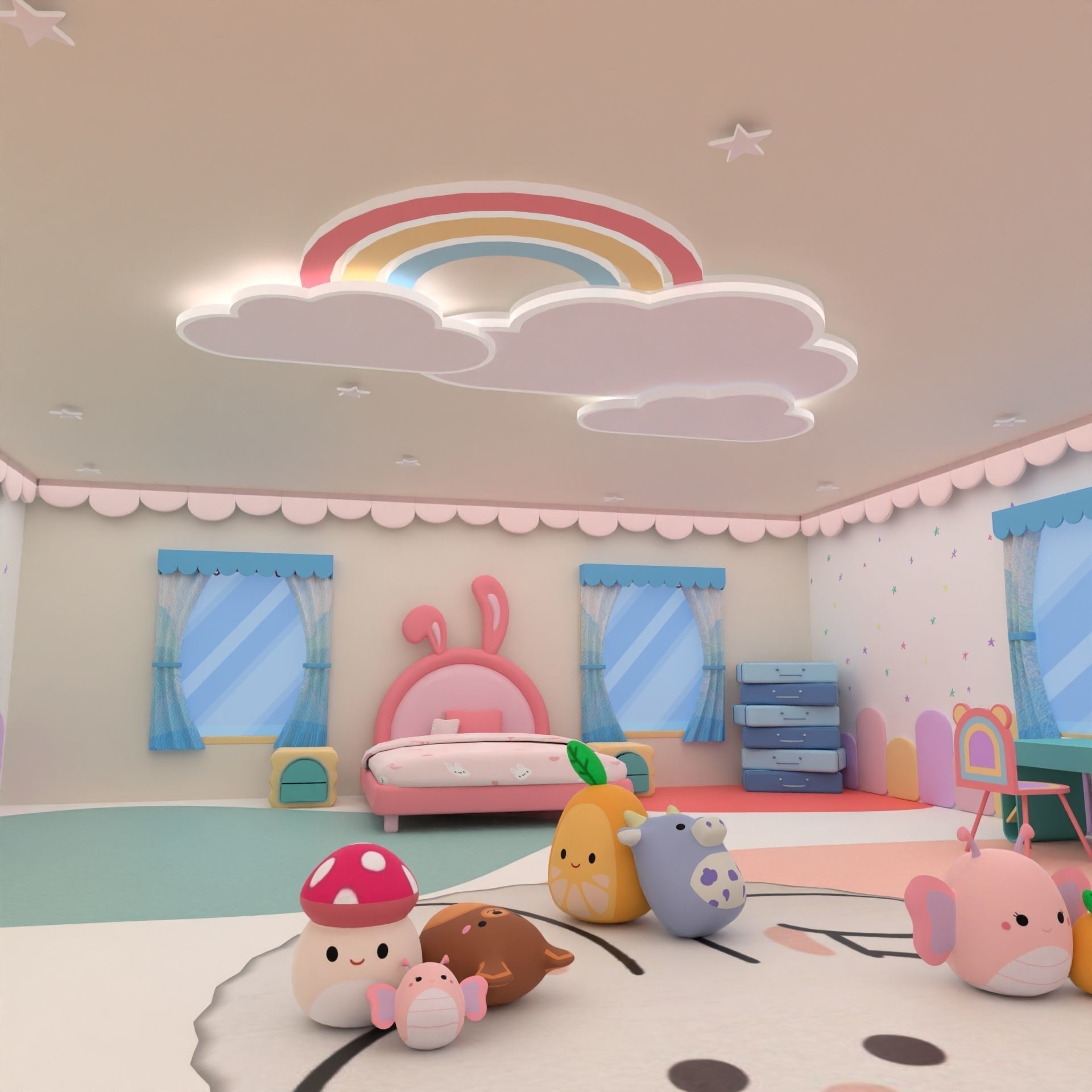 Stylized kids room 3D model_11