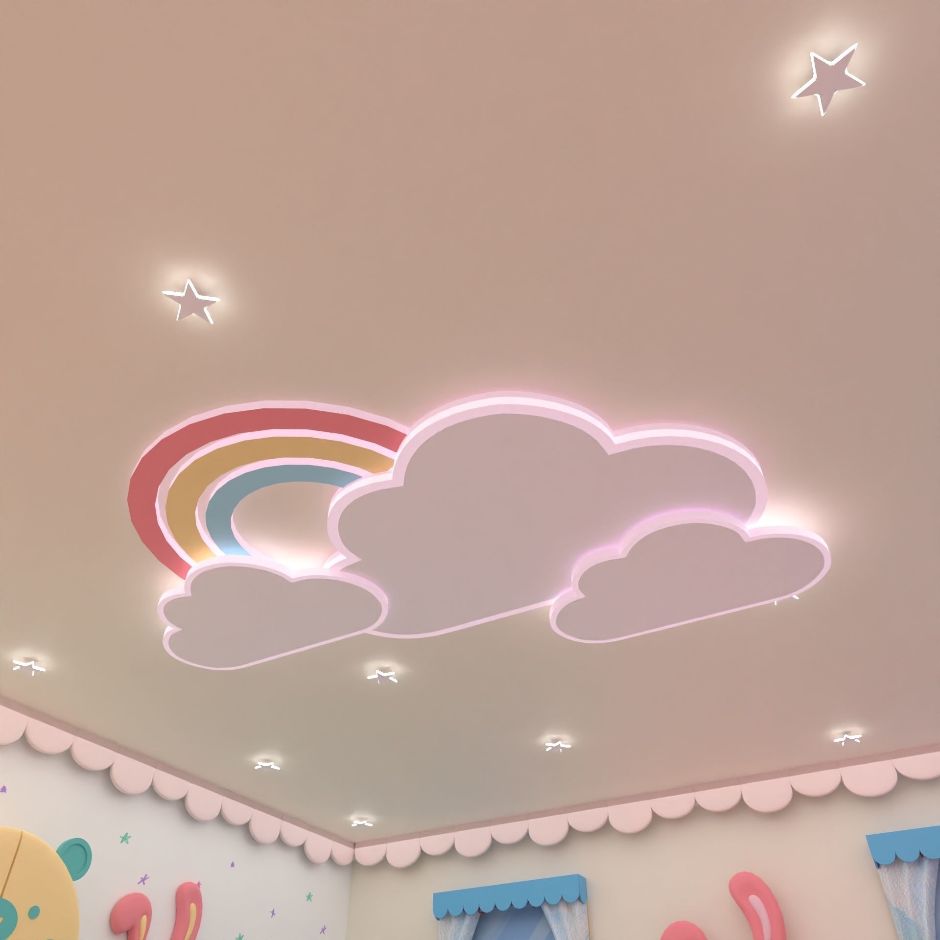 Stylized kids room 3D model_5