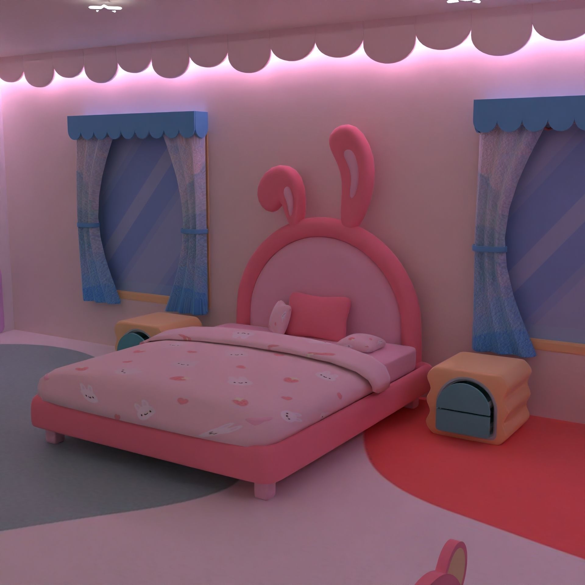 Stylized kids room 3D model_14