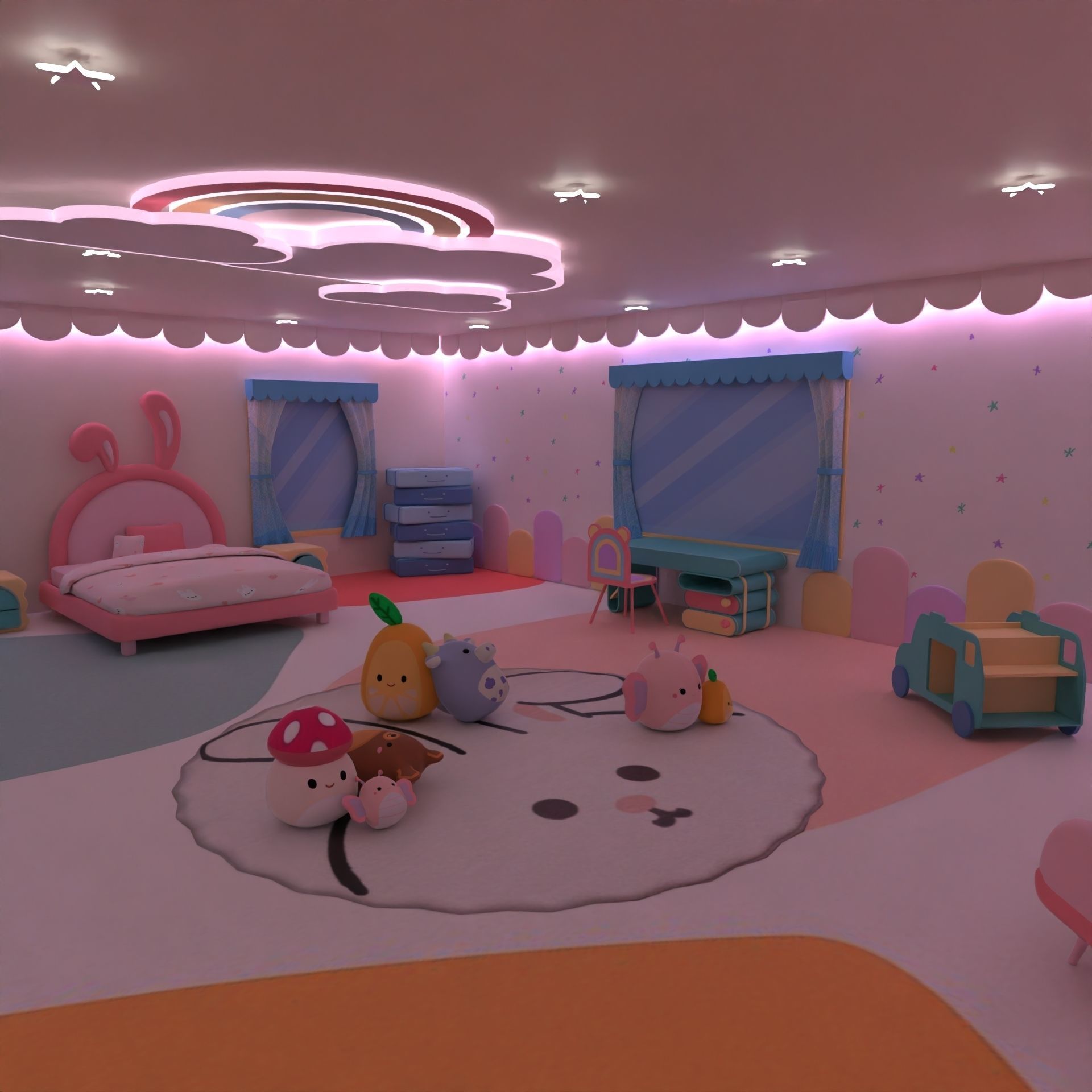 Stylized kids room 3D model_13