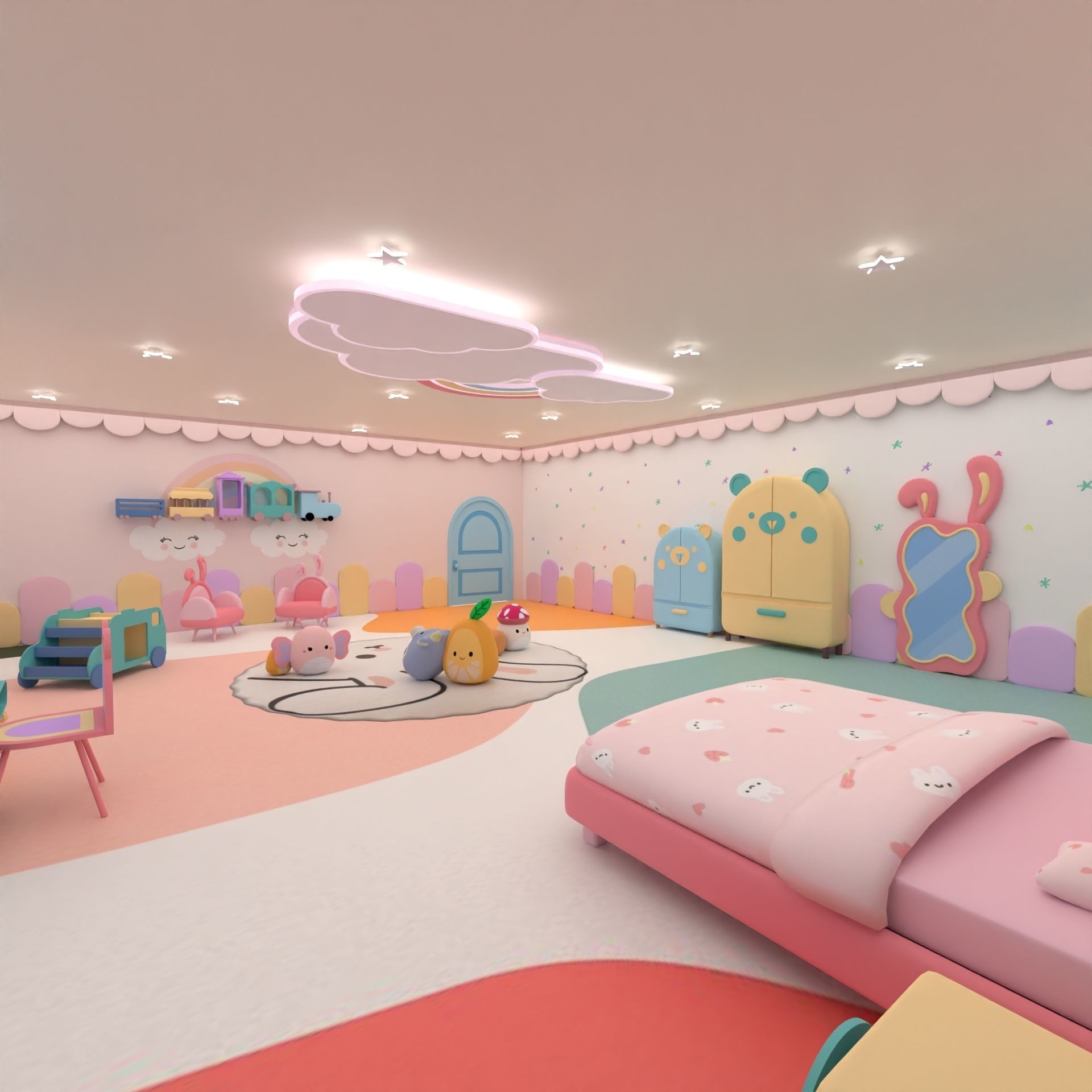 Stylized kids room 3D model_6