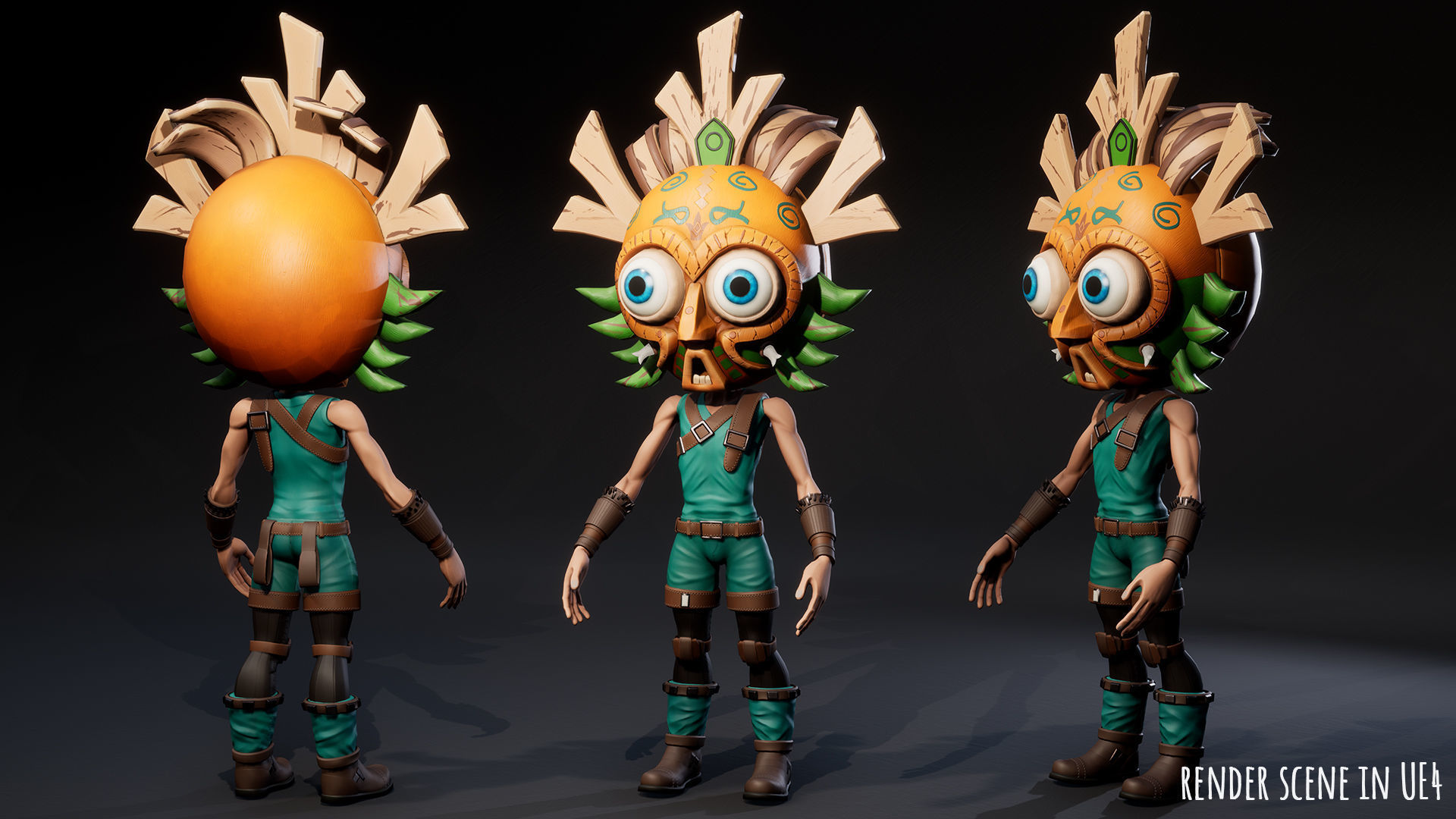 Stylized Character Druid 4 Low-poly 3D model_5