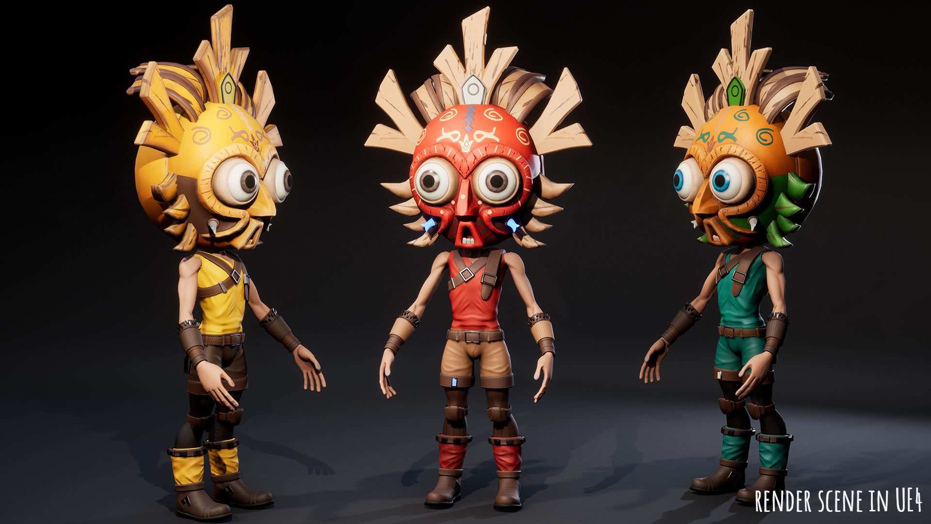 Stylized Character Druid 4 Low-poly 3D model_13