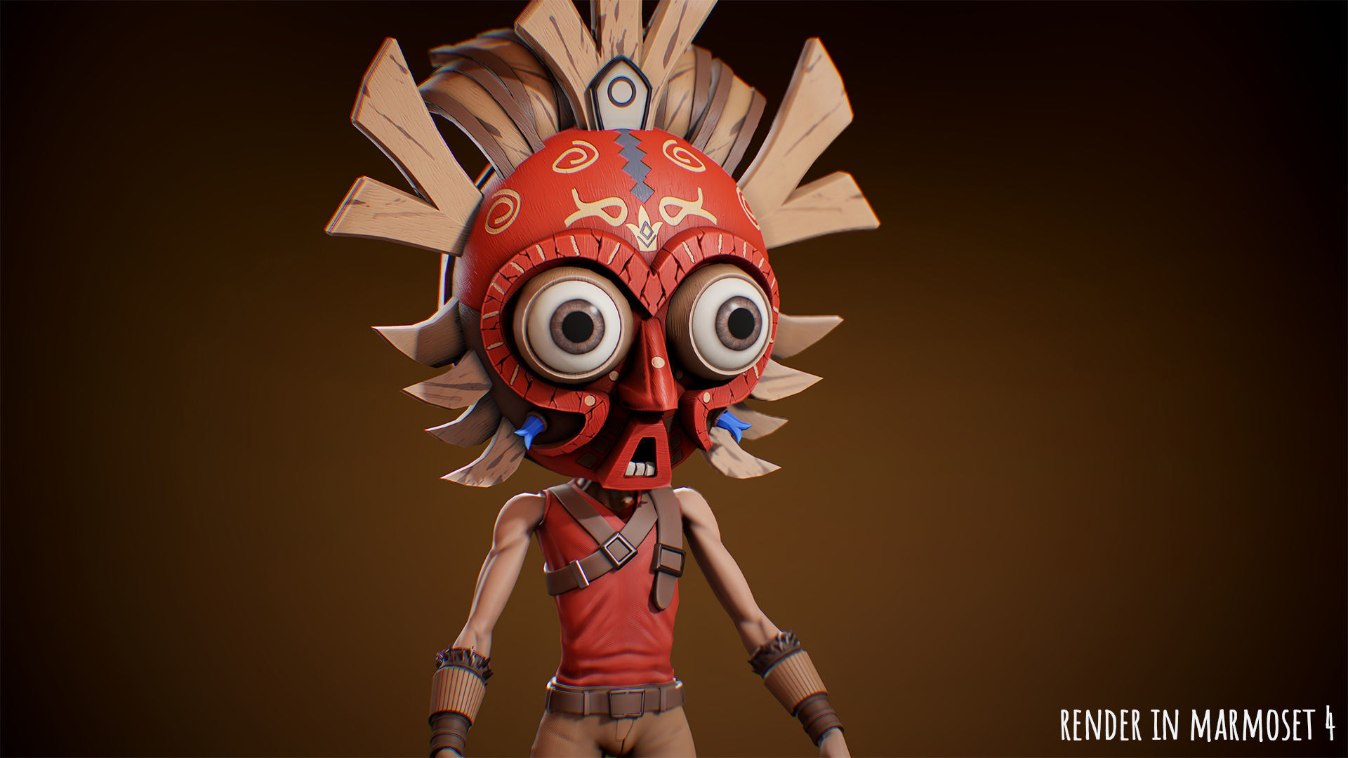 Stylized Character Druid 4 Low-poly 3D model_6