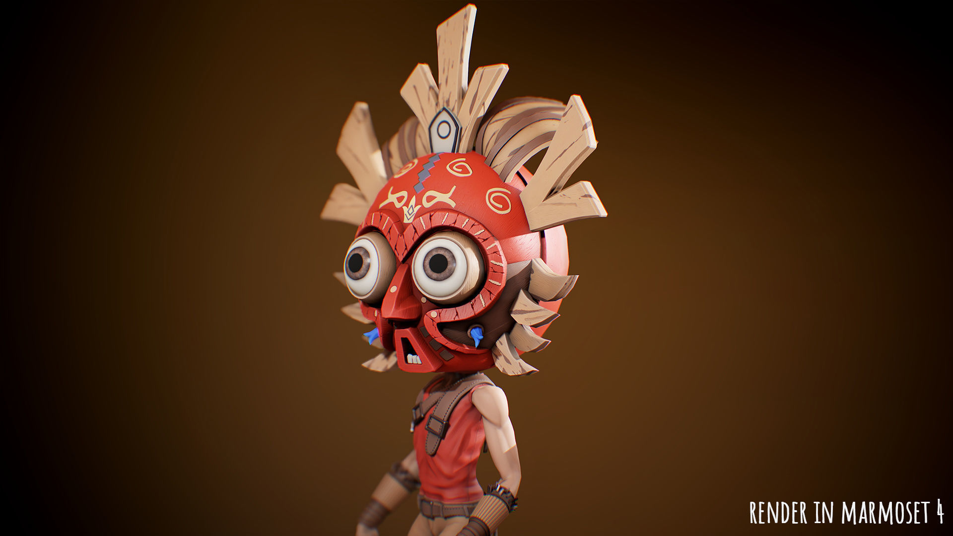 Stylized Character Druid 4 Low-poly 3D model_8