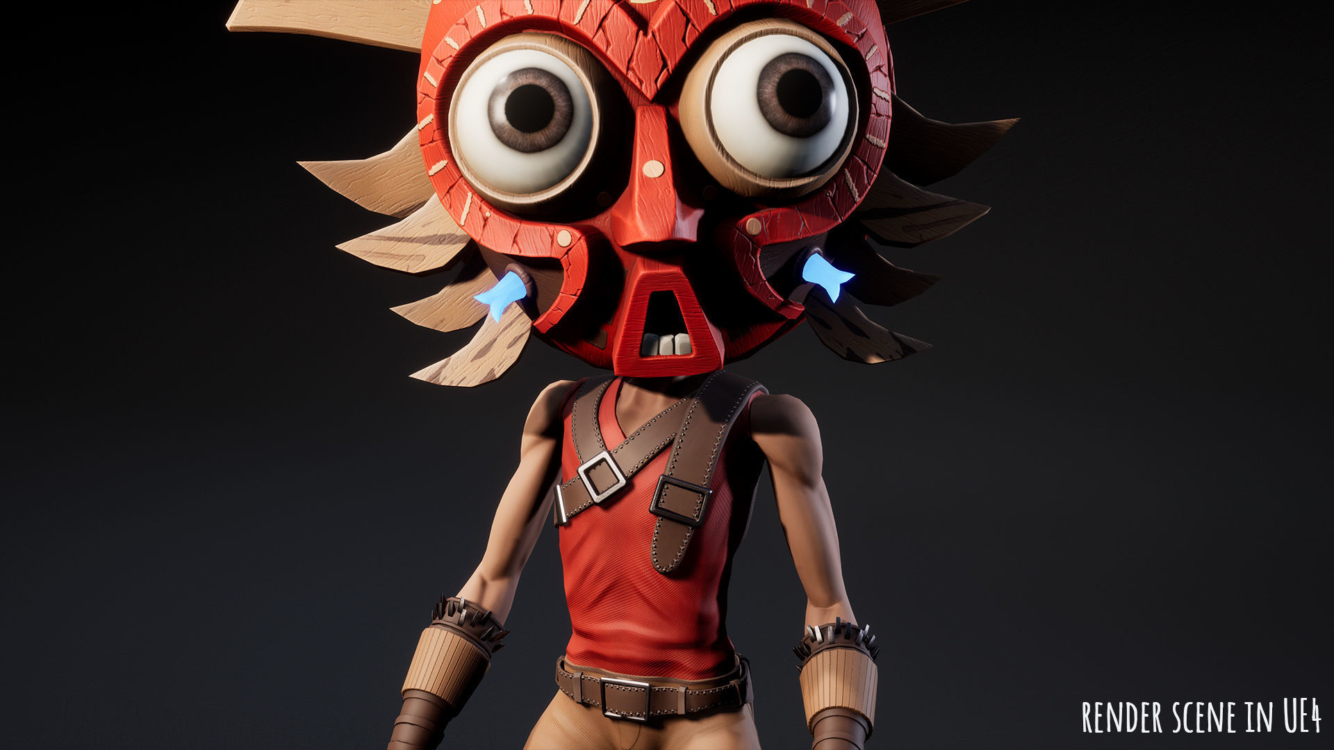 Stylized Character Druid 4 Low-poly 3D model_10