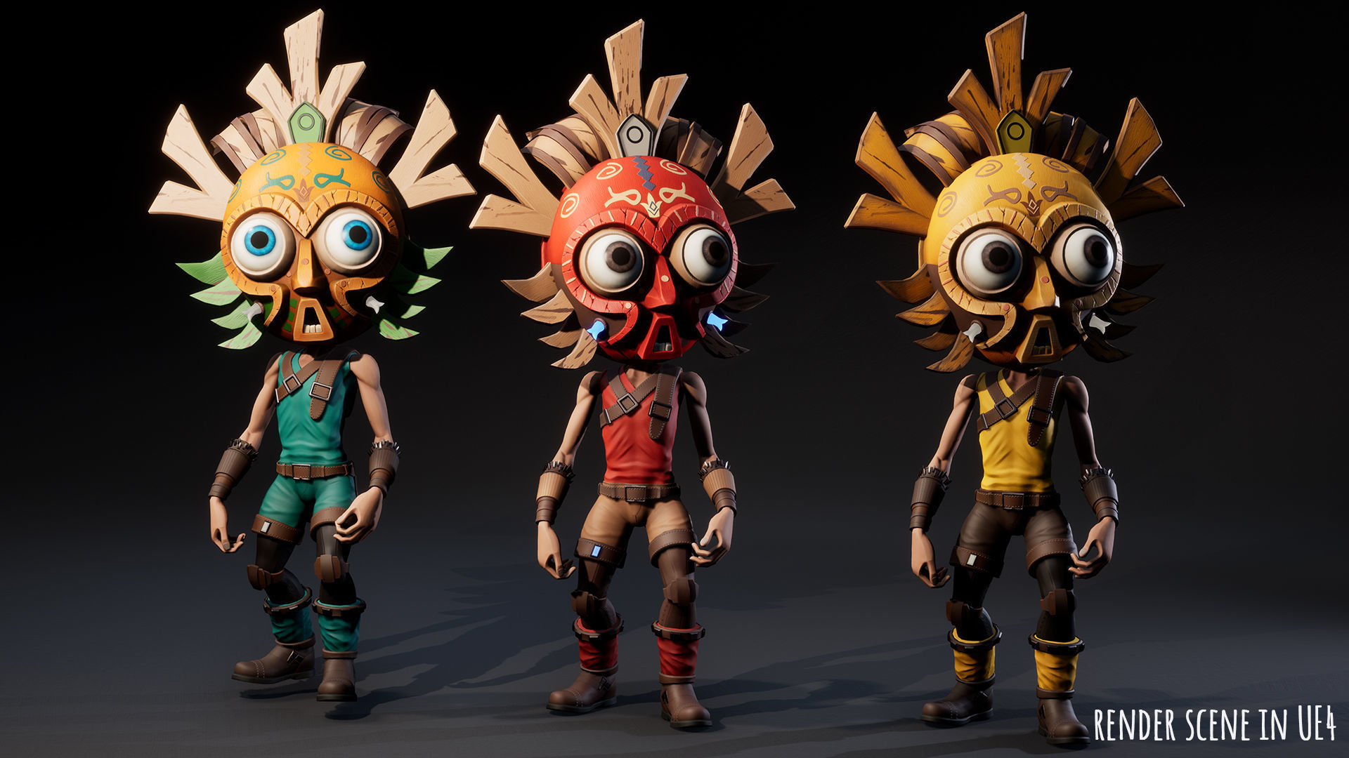 Stylized Character Druid 4 Low-poly 3D model_28