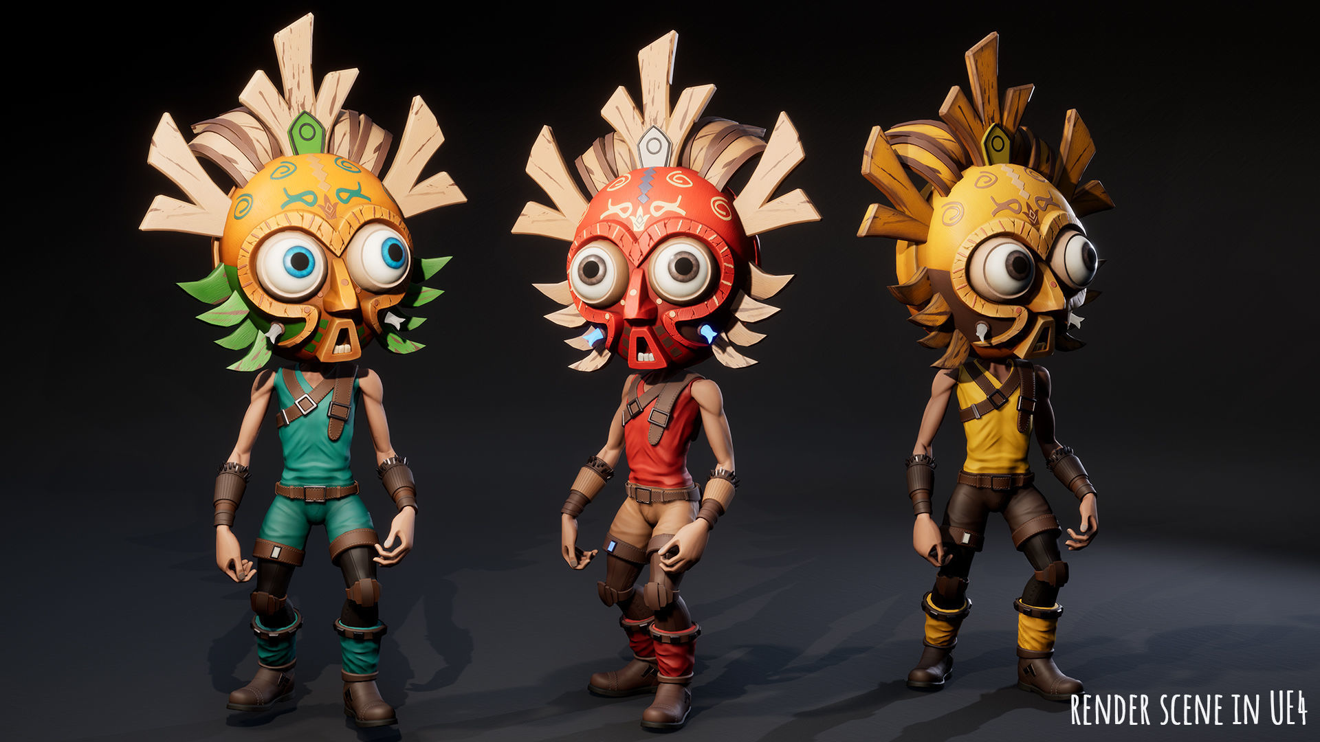 Stylized Character Druid 4 Low-poly 3D model_15