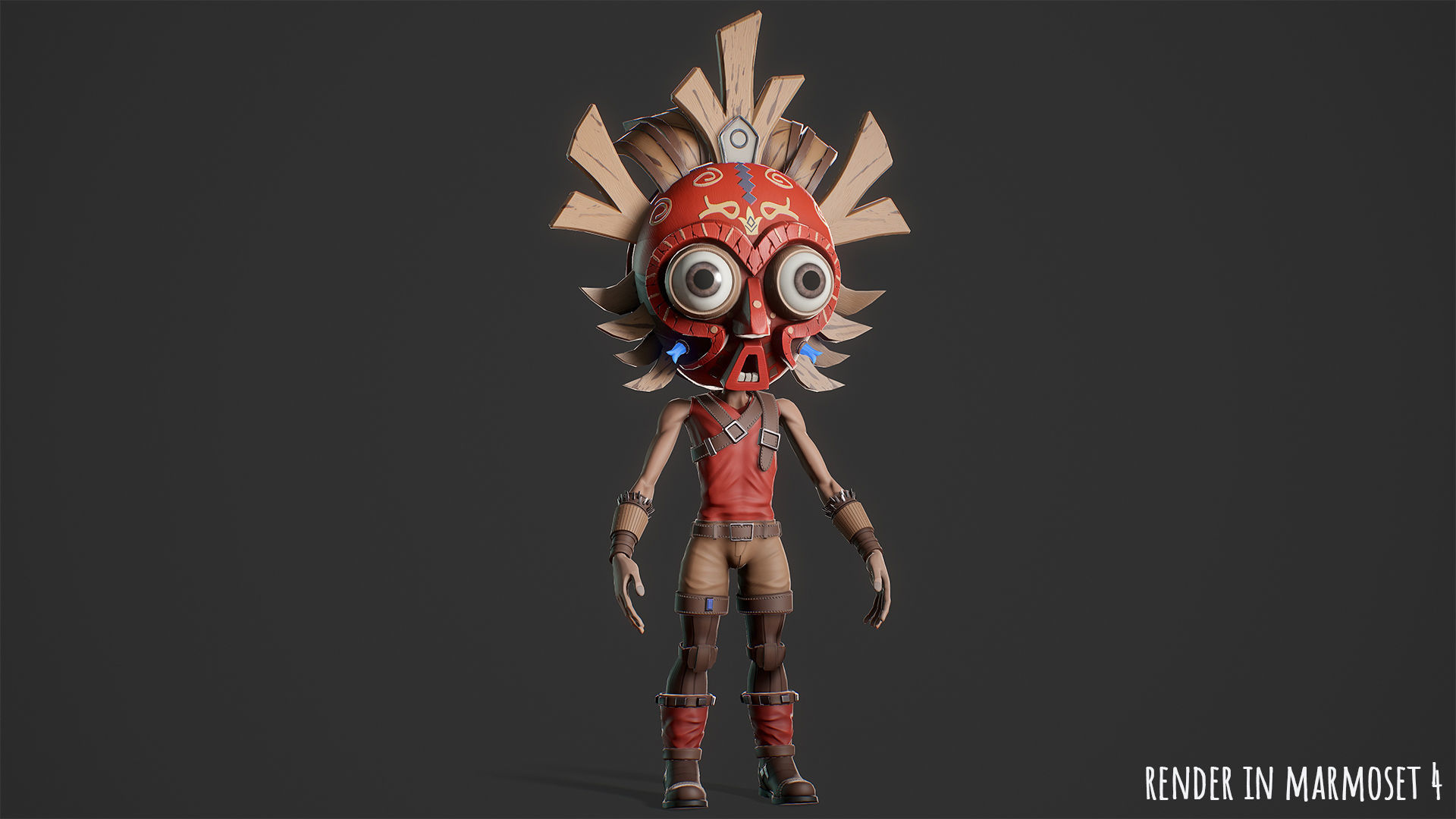 Stylized Character Druid 4 Low-poly 3D model_24