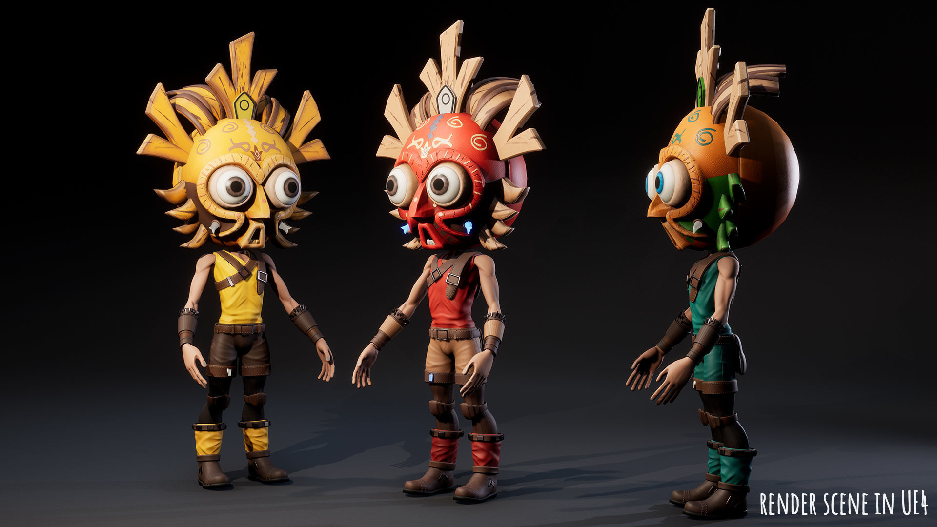 Stylized Character Druid 4 Low-poly 3D model_14