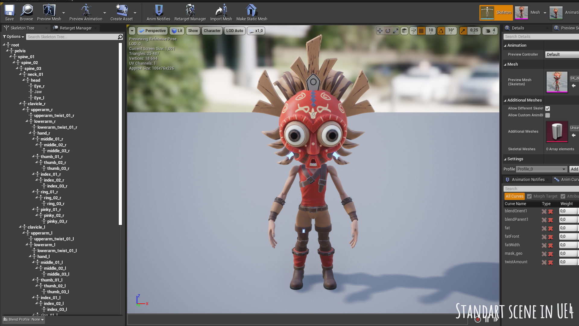 Stylized Character Druid 4 Low-poly 3D model_30