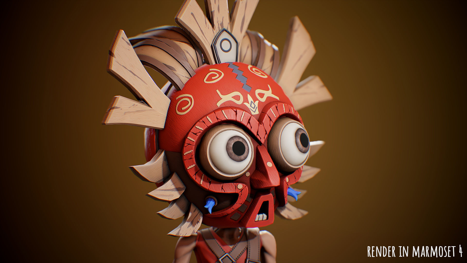 Stylized Character Druid 4 Low-poly 3D model_7