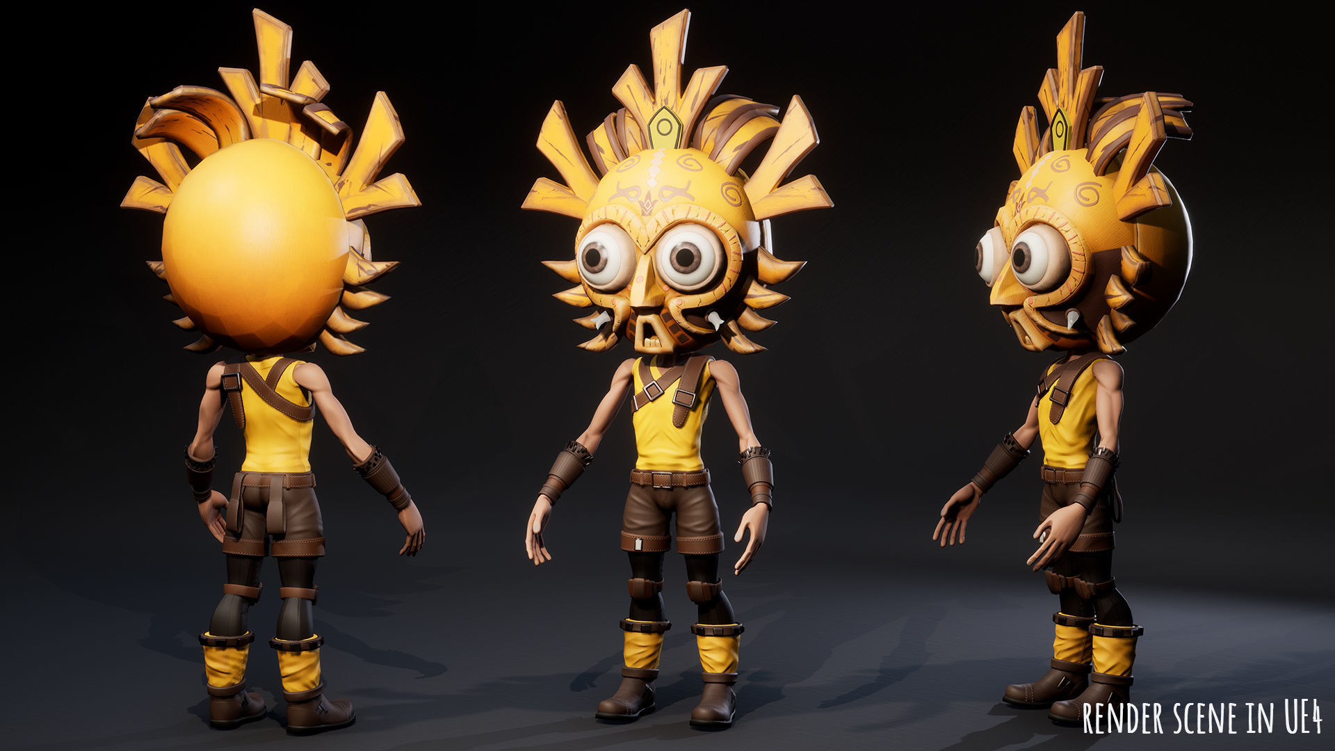 Stylized Character Druid 4 Low-poly 3D model_4