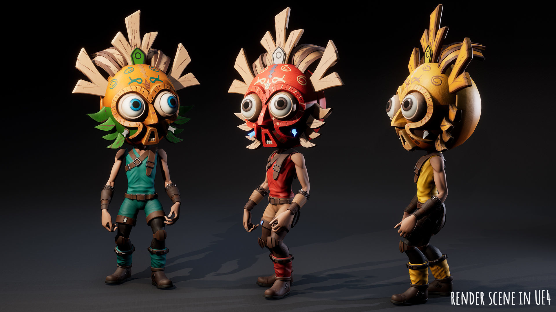 Stylized Character Druid 4 Low-poly 3D model_17