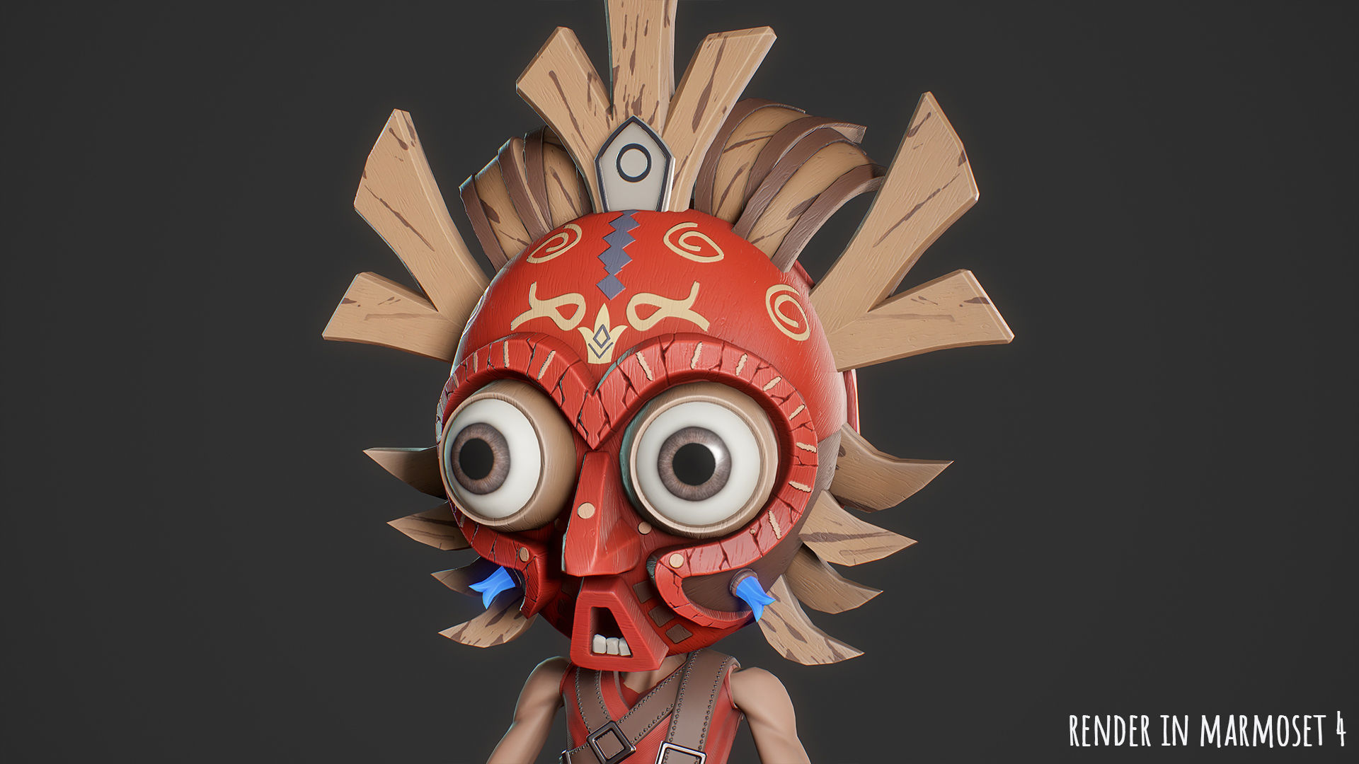 Stylized Character Druid 4 Low-poly 3D model_23